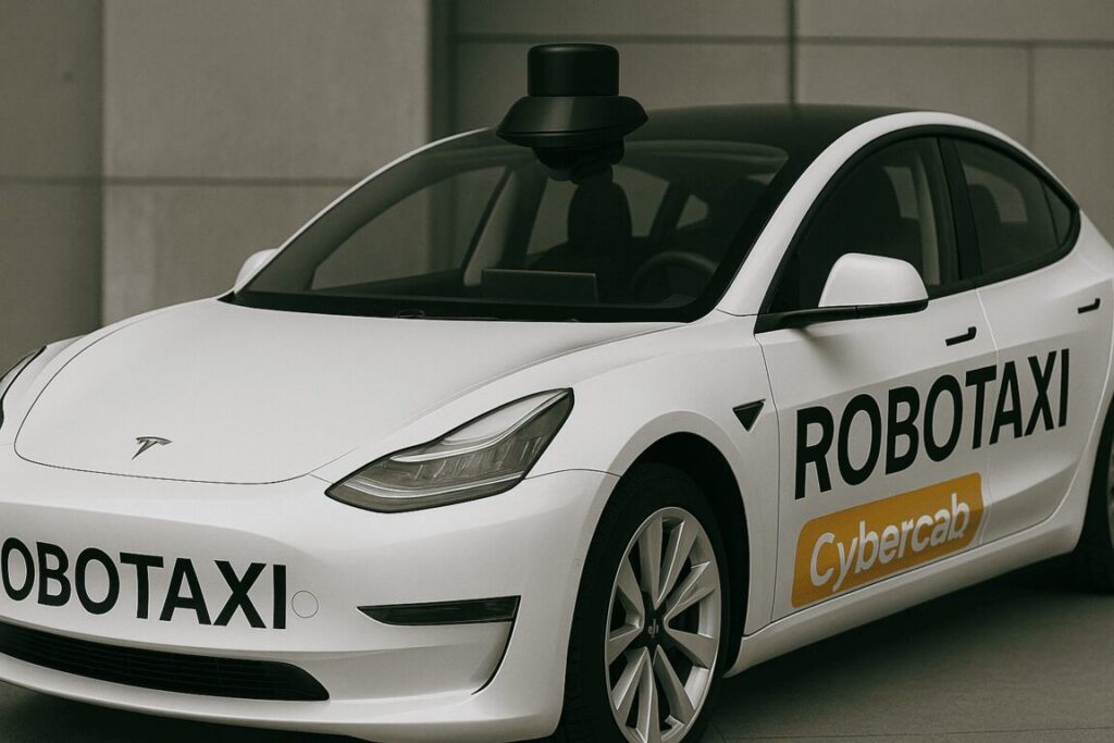 " 테슬라의 차량 기반을 활용한 로보택시 플랫폼(예상 서비스명 Cybercab)"예상 이미지