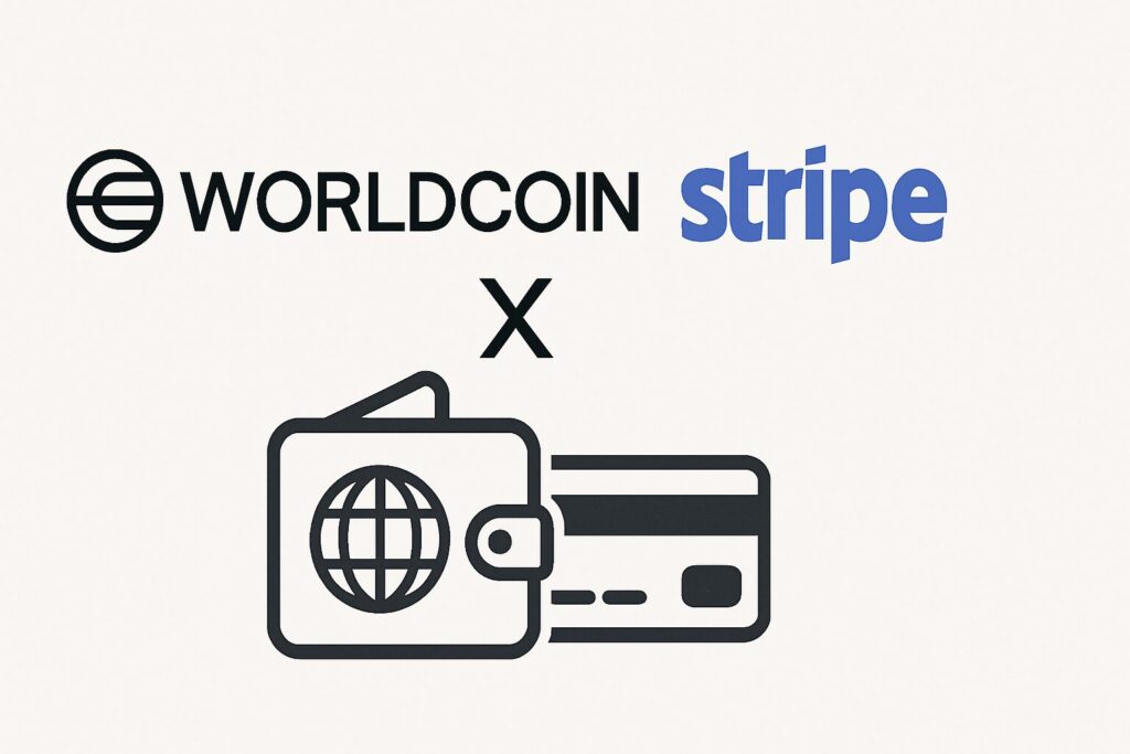 "월드코인은 글로벌 결제 인프라 스트라이프(Stripe)와의 협력 가능성"나타낸 이미지